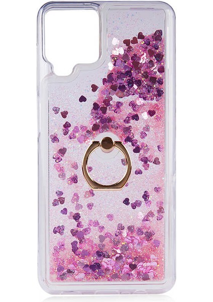 Samsung Galaxy M32 Kılıf Pembe Liss Sulu Simli Silikon Kapak Orijinal Esnek Ince Geliştirilmiş Dayanıklı Darbe Karşıtı Koruyucu Yeni Nesil Tasarım (Samsung Galaxy M32, Pembe)
