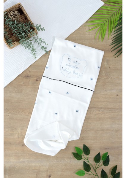 Erkek Bebek Çift Katlı Natural Penye Battaniye STL6987