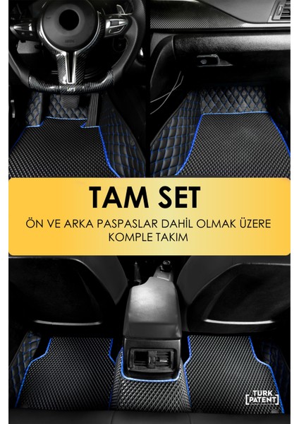 Mercedes C200D (2014-2021) Uyumlu Deri 8d Havuzlu Tam Set Oto Paspas .4