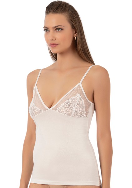 Özkan 25260 Kadın Pamuklu Likralı Dantelli İnce Askılı Süprem Atlet modelleri