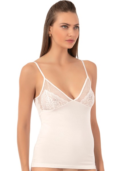 Özkan 25260 Kadın Pamuklu Likralı Dantelli İnce Askılı Süprem Atlet fırsatları