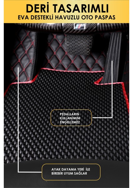 Mercedes C180 Compressor (2010-2014) Uyumlu Deri 8d Havuzlu Tam Set Oto Paspas .3 modelleri