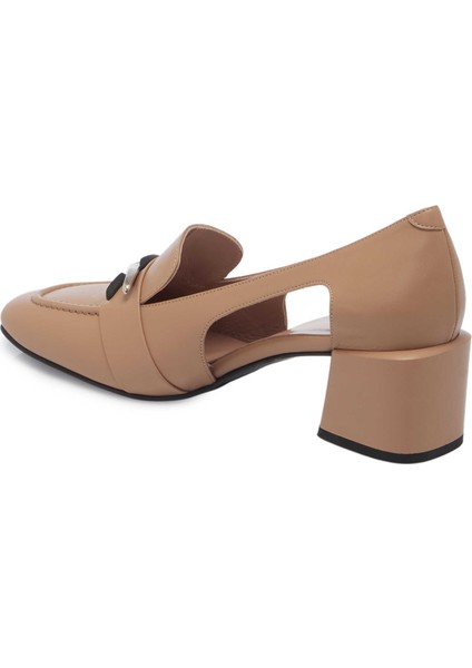 Bej Hakiki Deri Kadın Topuklu Ayakkabı - K24I1AY67488-C5X fiyatları