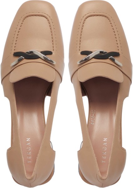 Bej Hakiki Deri Kadın Topuklu Ayakkabı - K24I1AY67488-C5X indirimleri