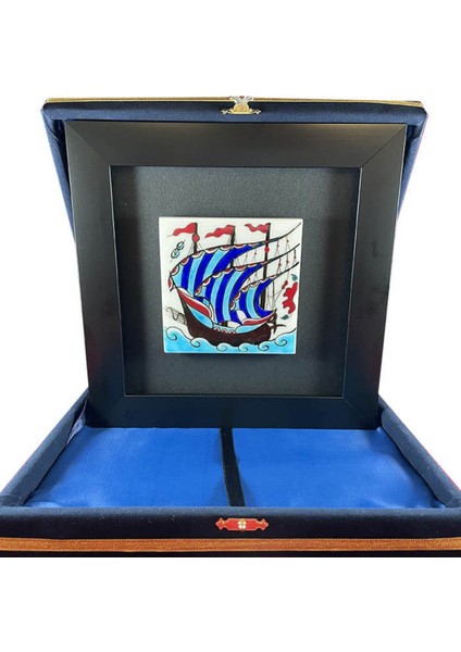 Kalyon Motifli Çini Plaket
