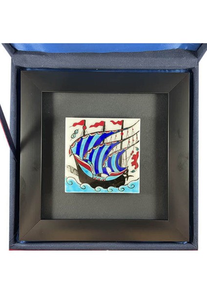 Kalyon Motifli Çini Plaket
