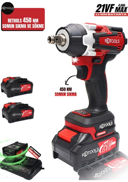 Kırmızı Kabartmalı Somun Sıkma 450 Nm
