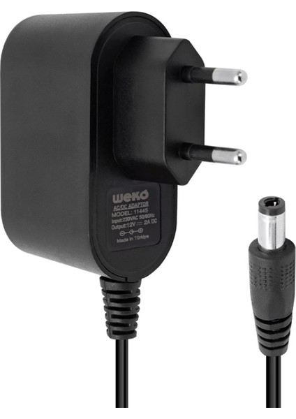 12 Volt - 2 Amper 5.5*2.5 Uçlu Plastik Kasa Priz Tip Adaptör Kutulu Yerli Üretim (4887)