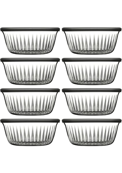 530156 Frezya 8'li Gri Kapaklı Kase Saklama Kabı