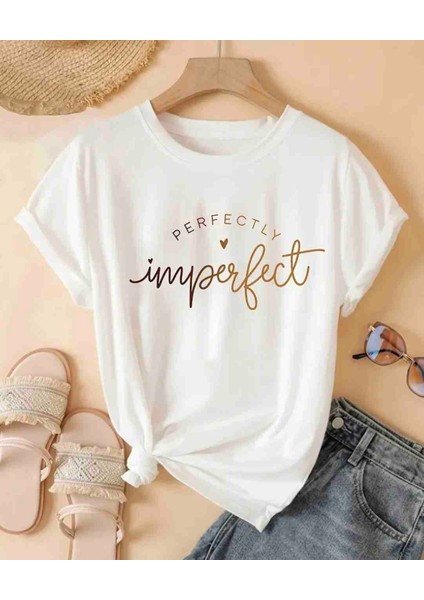 Imperfect Baskılı Özel Tasarım Oversize Tshirt