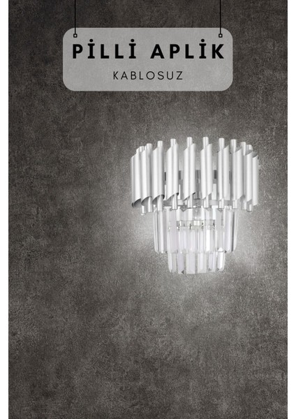 Modern kablosuz kristal taşlı metal aplike, yatak odası ve yaşam alanlarına şıklık katıyor