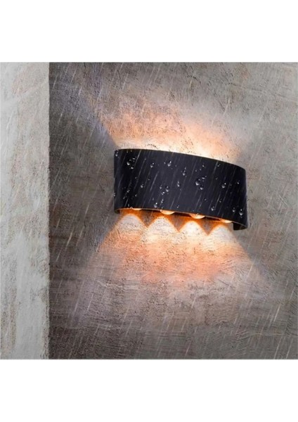 Şık 15W LED aplik, amber ışık, plastik malzeme, GU10 duy, siyah renk, modern ev dekoru