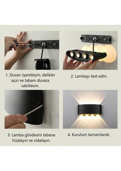 Şık 15W LED aplik, amber ışık, plastik malzeme, GU10 duy, siyah renk, modern ev dekoru indirimleri