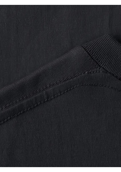 Baskılı Oversize Bisiklet Yaka T-Shirt - Siyah