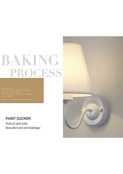 Şık modern duvar aplik abajur, metal gövde, E27 duy, beyaz renk, elektrikle çalışır fiyatları