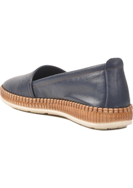 Lacivert Deri Kadın Casual Ayakkabı fırsatları