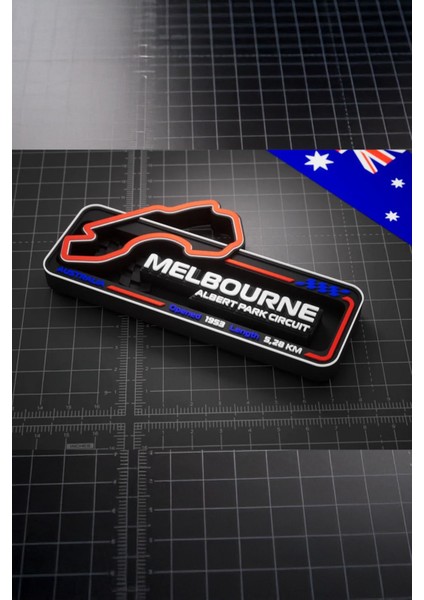 Melbourne Albert Park F1 Pisti 3D Duvar Dekoru 17.5 cm