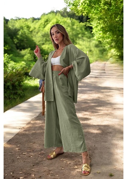 Rahat Kimono Keten Takım