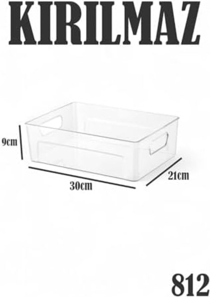 Çağur Kırılmaz Ultra Dayanıklı Buzdolabı Düzenleyici Organizer Kutu Şeffaf - 30X21X9 cm Yen modelleri