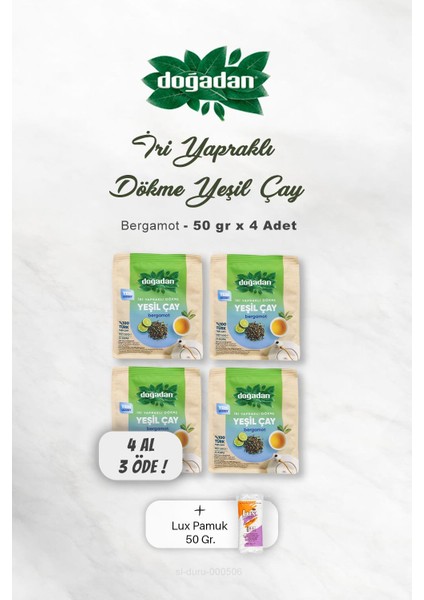 Öde Doğadan Dökme Yeşil Çay Bergamot 50 gr, Pamuk
