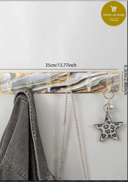 Mermer Desenli Şefaf 6 Lı Askılık Kendinden Yapışkanlı fiyatları