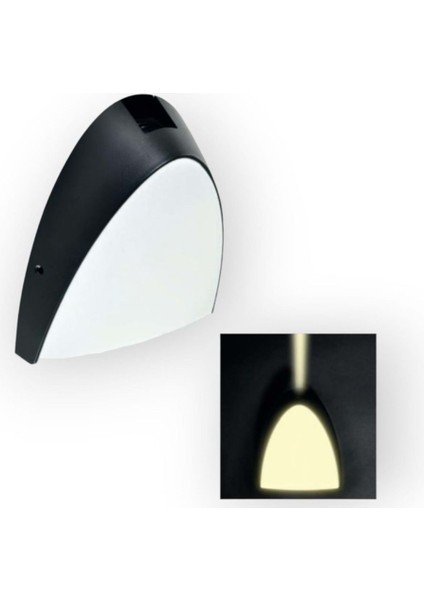 24W IP65 Dekoratif Led Aplik Duvar Aydınlatma, İç-Dış Mekan, Siyah, E27 Duy