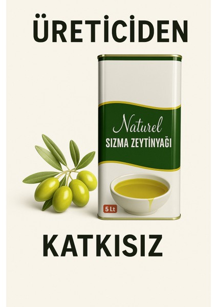 Naturel Sızma Soğuk Sıkım Zeytinyağı Yeni Hasat 0.5 Asit 5L