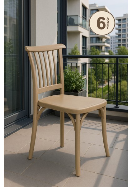 6 Adet Violet Cappucino Sandalye / Balkon-Bahçe-Mutfak