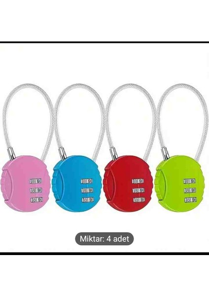 2 Adet Çelik Kablolu Şifreli Asma Kilit