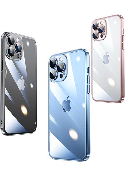 Apple iPhone 14 Pro Kılıf Sert Pc Renkli Çerçeveli Rntc Riksos Kapak-Gold
