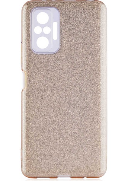 Xiaomi Redmi Note 10 Pro Kılıf Rntc Shining Silikon-Gold