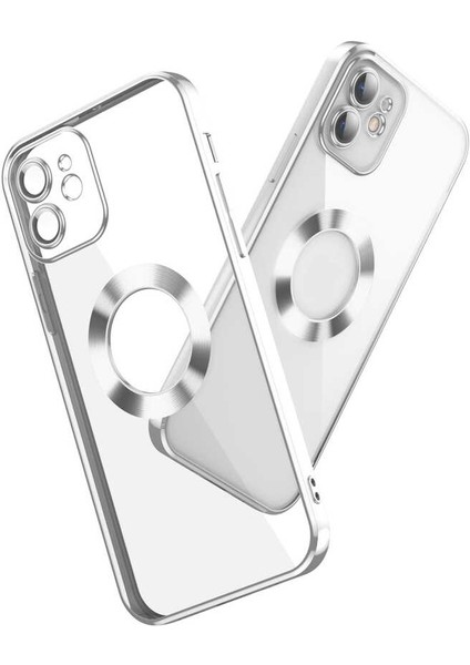 iPhone 11 Kılıf Kamera Korumalı Logo Gösteren Rntc Omega Kapak-Rose Gold