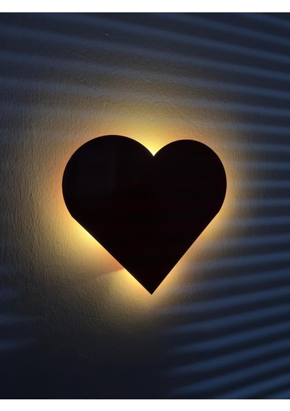 Kırmızı Metal Kalpli Pilli Led Aplik, İç Mekan Duvar Aydınlatması indirimleri