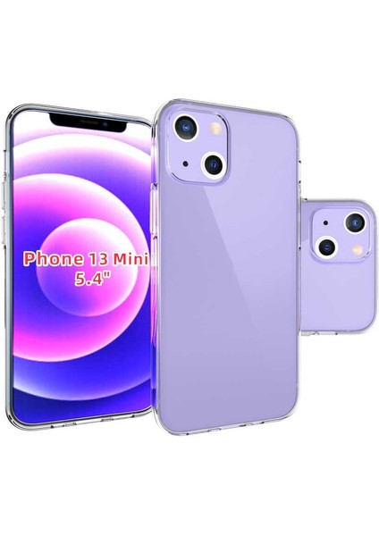 iPhone 13 Mini Kılıf Rntc Süper Silikon Kapak-Renksiz
