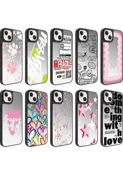 Apple iPhone 14 Plus Kılıf Aynalı Desenli Kamera Korumalı Parlak Rntc Mirror Kapak-Dallar