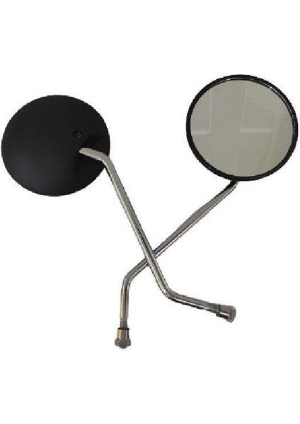 Kuba Blueberry - Bluebırd 50CC Uyumlu Yuvarlak Ayna Takım Siyah