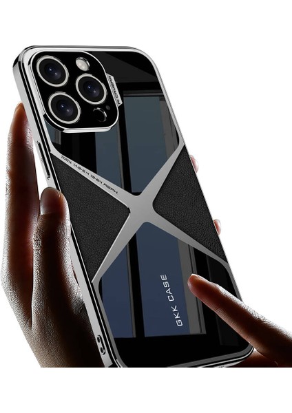Apple iPhone 15 Pro Kılıf Ultra Ince Kamera Korumalı Pc + Deri Arka Yüzey Rntc X-Pro Kapak-Siyah