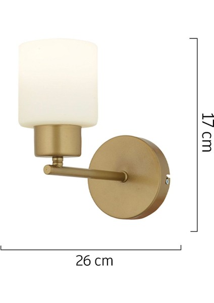 Lima Eskitme Beyaz Cam Duvar Lambası Yatak Odası-Yatak Başı-Banyo Için Modern Aplik