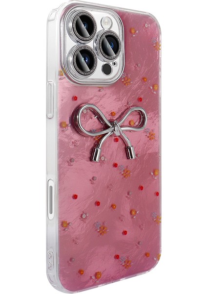 iPhone 16 Pro Max Kılıf Kamera Korumalı Figürlü Rntc Ponti Silikon Kapak - Açık Pembe
