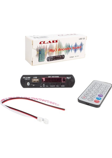 Class USB-123 12 Volt Sd+Af+Vr Oto Teyp Mikrofonlu Usb/sd Çevirici Dijital Player USB Board (4887)