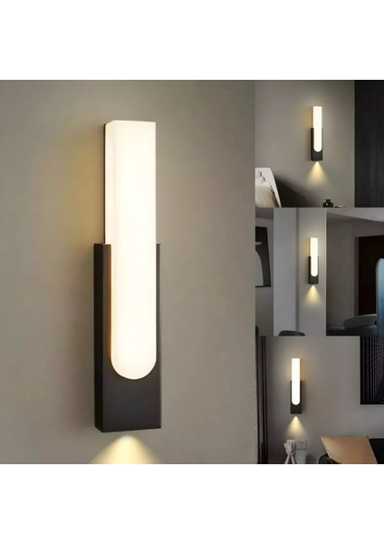 10W İki Yönlü LED Duvar Aplik, Gün Işığı, Siyah, IP54, Dayanıklı ve Şık Tasarım modelleri