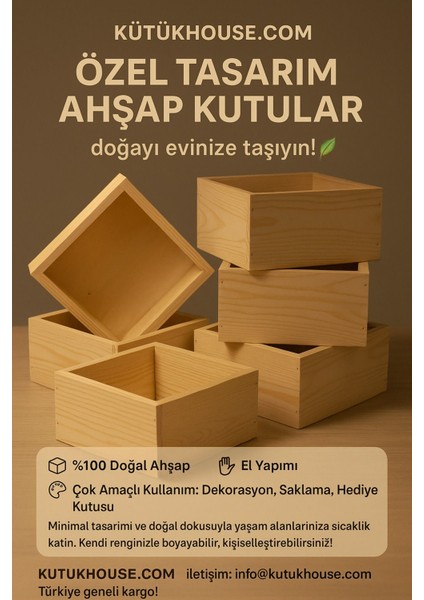 Dekoratif Ahşap Kutu 20X20 cm fırsatları