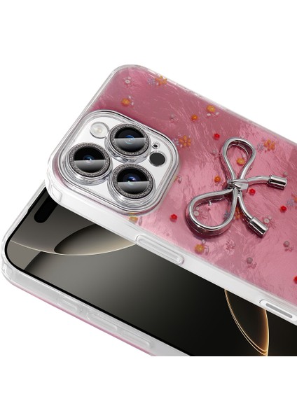 Apple iPhone 16 Pro Max Kılıf Kamera Korumalı Figürlü Rntc Ponti Silikon Kapak - Lila