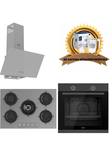 Gri Cam Ankastre Set D088 - RS038 - XE61MPL ()