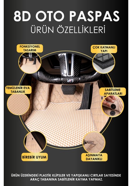 Ford Focus (2011-2018) Uyumlu Deri 8d Havuzlu Tam Set Oto Paspas .1 fırsatları