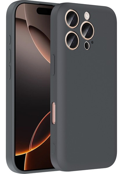 Apple iPhone 16 Pro Max Kılıf Kamera Korumalı Kartlık Hazneli Rntc Vitra Kapak - Gri