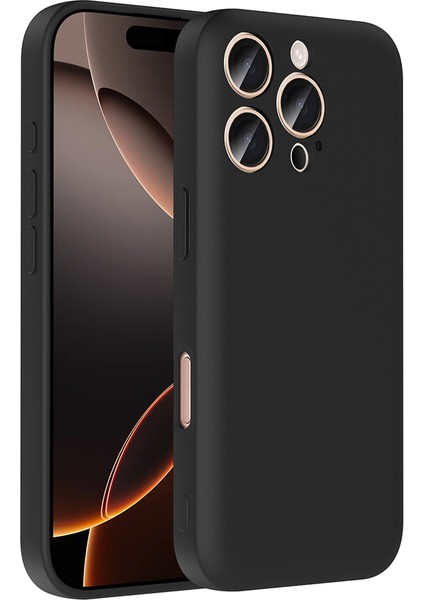 Apple iPhone 16 Pro Max Kılıf Kamera Korumalı Kartlık Hazneli Rntc Vitra Kapak - Siyah