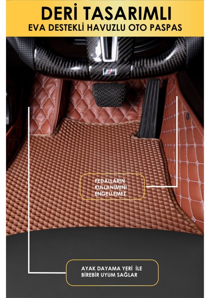 Volkswagen Passat B6 (2006-2010) Uyumlu Deri 8d Havuzlu Tam Set Oto Paspas .5 modelleri