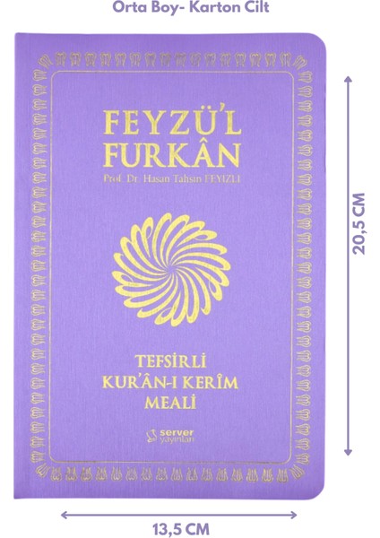 Feyzü'l Furkan Tefsirli Kuranı Kerim Meali Lila (Orta Boy-Sadece Türkçe Meal-İnce Cilt) fiyatları