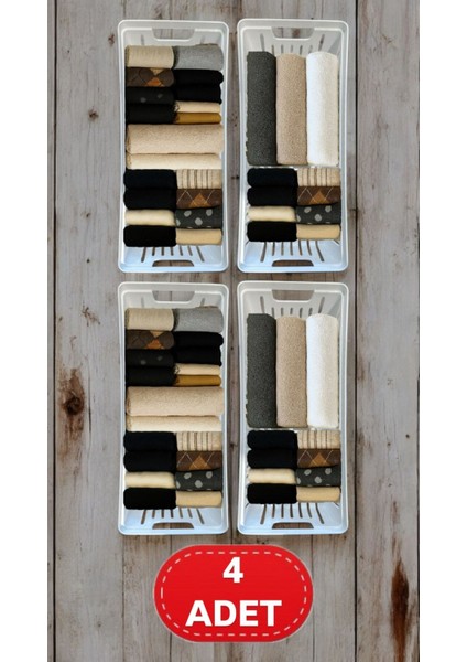 Clio 4 Adet Modüler Havlu Düzenleyici Çorap Iç Çamaşırı Çekmece Içi Düzenleyici Organizer